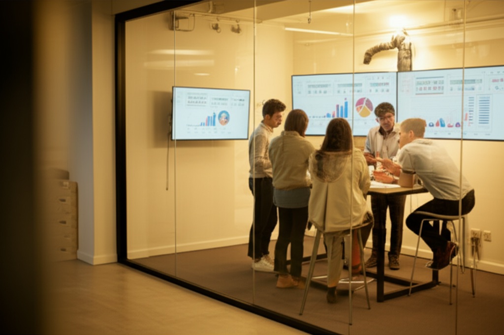 Marketing agency team collaborating on strategy